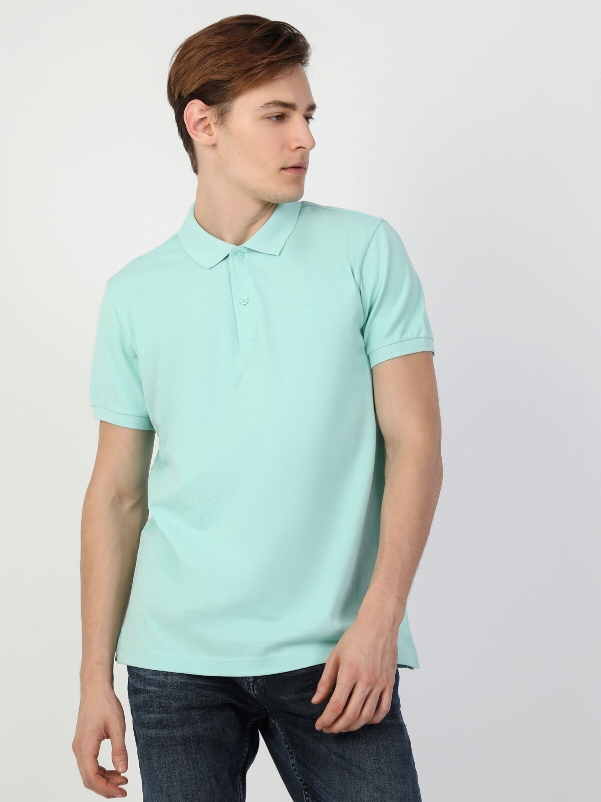 Colins Regular Fit Polo Yaka Erkek Mint Yeşili Polo Kısa Kol. 1