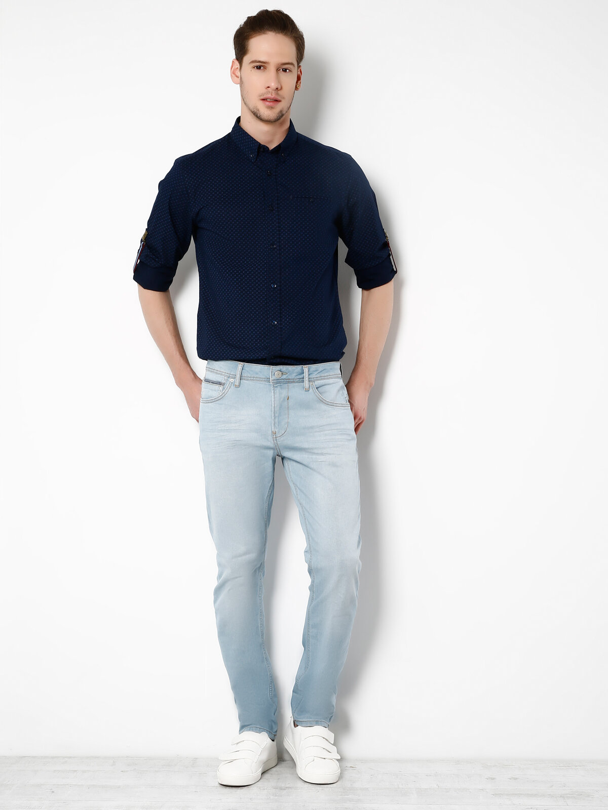Colins - 044 Karl Normal Kesim Düşük Bel Düz Paça Mavi Jean Pantolon