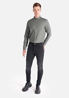 Slim Fit Düşük Bel Dar Paça Cepli Denim Jean Pantolon