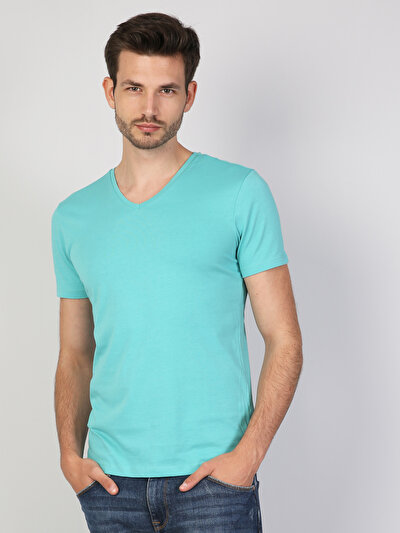 Erkek Tisort V Yaka Basic Mavi T Shirt Bayangiyim Kislik Genc Alisveris Kapali Stil Etnik Spor Modern Dikis Erkek Tisort Tisort Tisort Modelleri