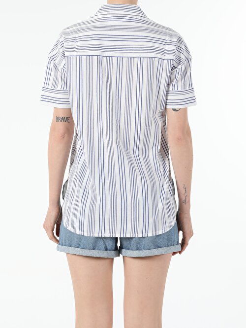  Regular Fit Shirt Neck  Kadın Kısa Kol Gömlek