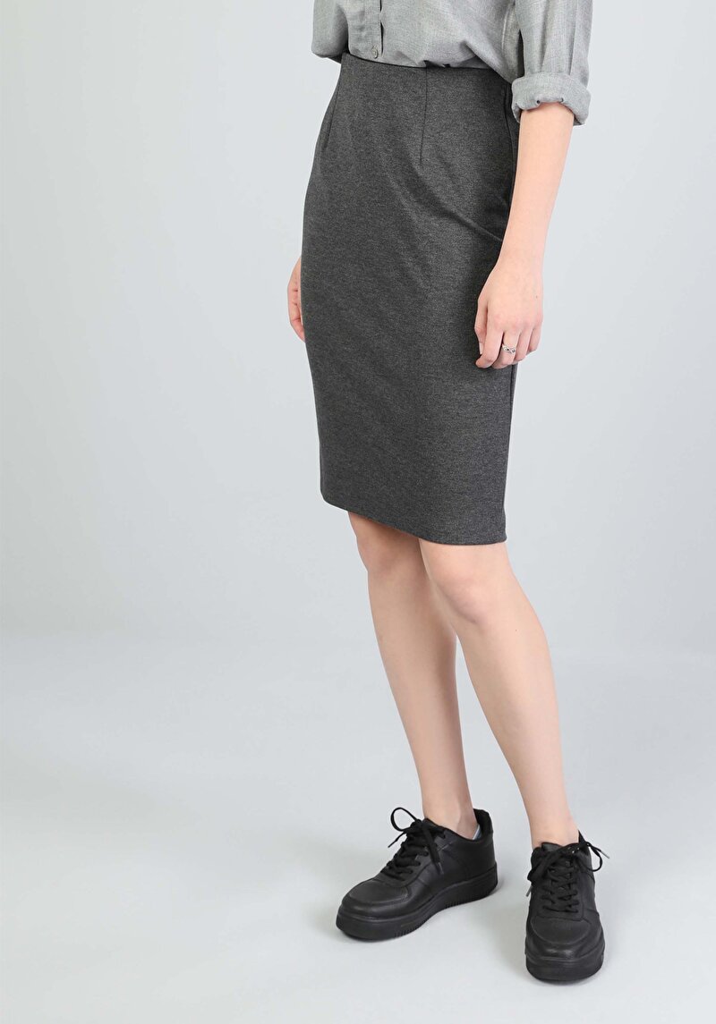 Slim Fit   Kadın Antrasit Etek Cl1045015