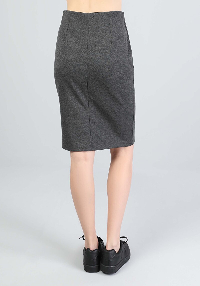 Slim Fit   Kadın Antrasit Etek Cl1045015