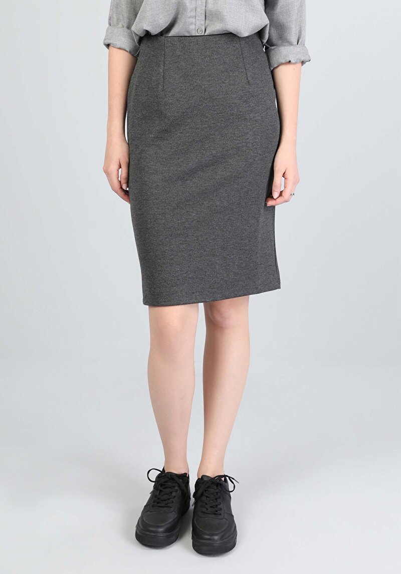 Slim Fit   Kadın Antrasit Etek Cl1045015