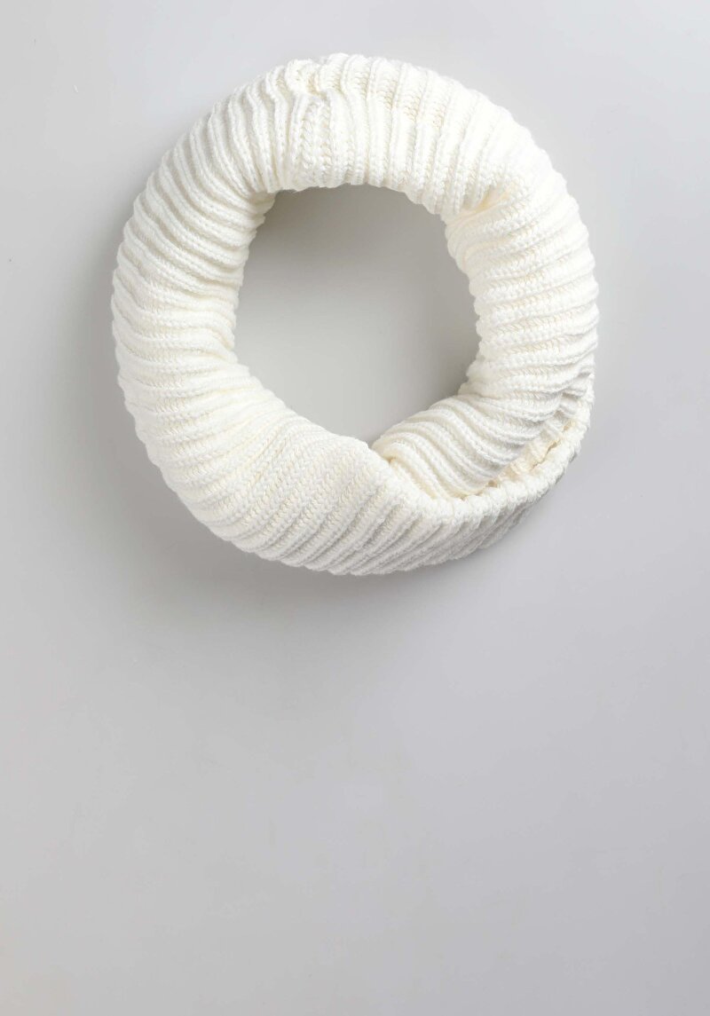 Kadın Ekru Akrilik Atkı