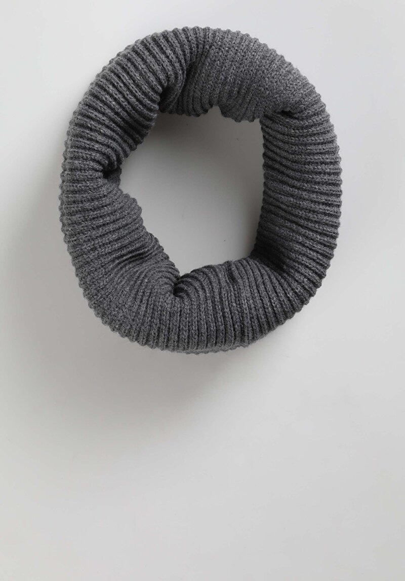 Erkek Antrasit Akrilik Atkı