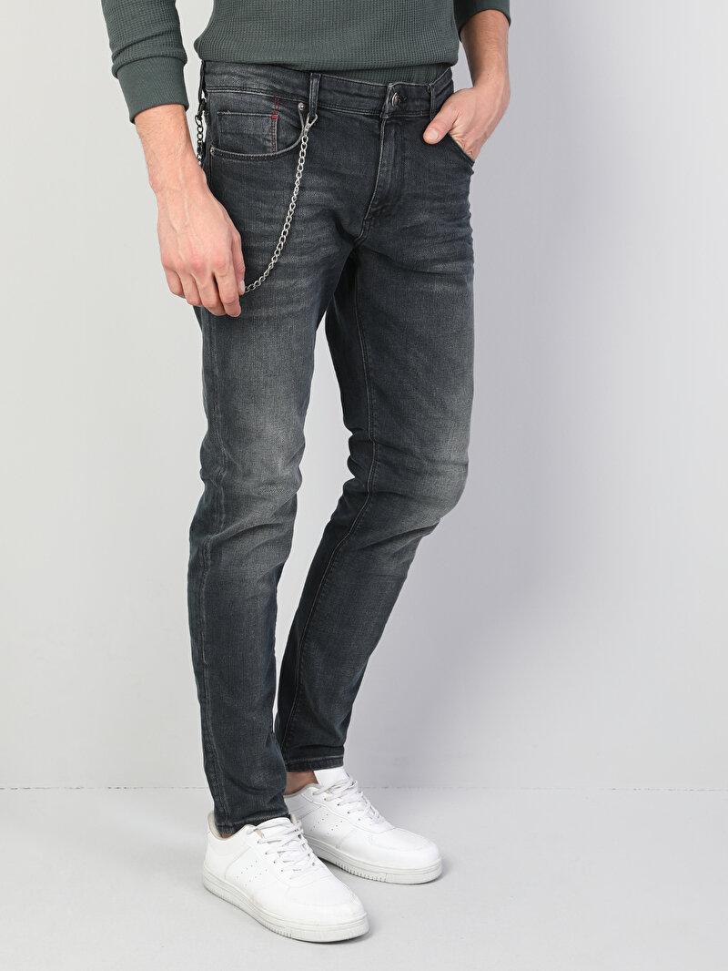 041 Danny Düşük Bel Dar Paça Slim Fit Koyu Mavi Erkek Jean Pantolon
