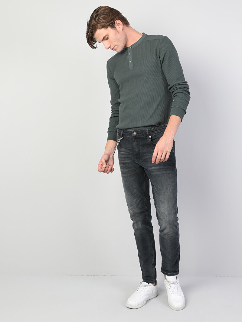 041 Danny Düşük Bel Dar Paça Slim Fit Koyu Mavi Erkek Jean Pantolon