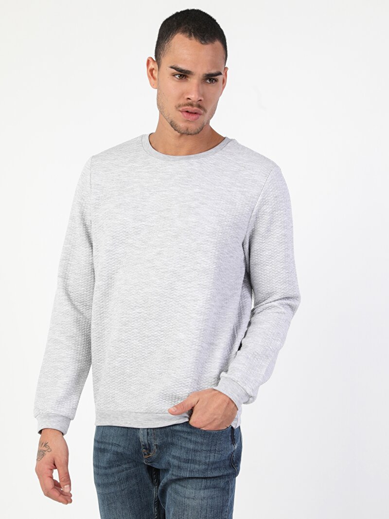 Regular Fit Erkek Gri Sweatshirt