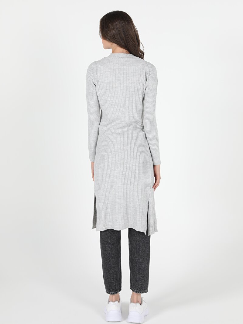 Slim Fit Kadın Gri Hırka