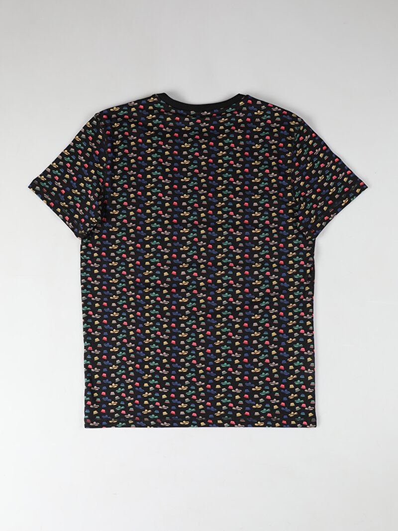 Regular Fit Yuvarlak Yaka  Erkek Siyah Kısa Kol Tişört Cl1051187