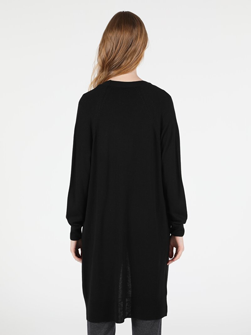 Regular Fit Kadın Siyah Hırka