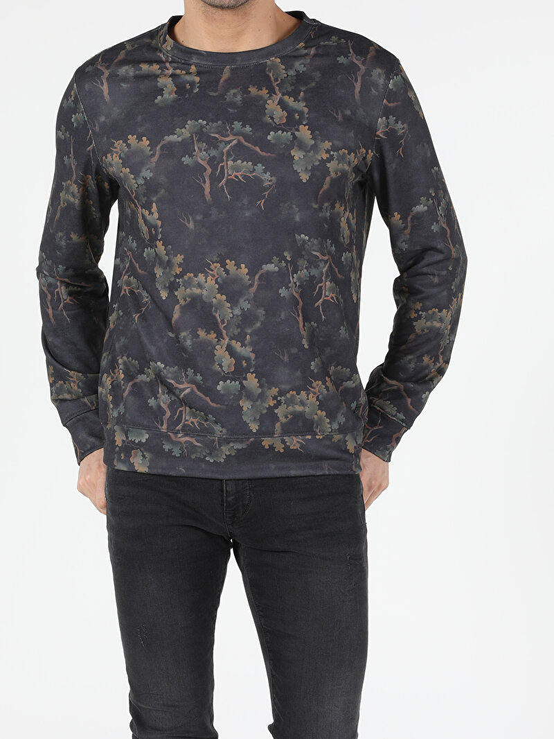 Regular Fit Erkek Yeşil Sweatshirt