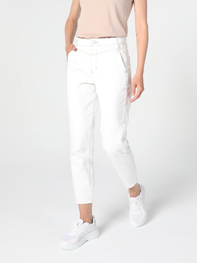 896 Maria Yüksek Bel Daralan Paça Mom Fit Kadın Jean Pantolon Cl1055544