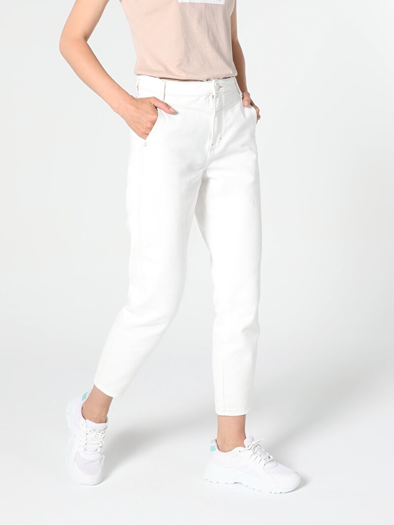 896 Maria Yüksek Bel Daralan Paça Mom Fit Kadın Jean Pantolon Cl1055544