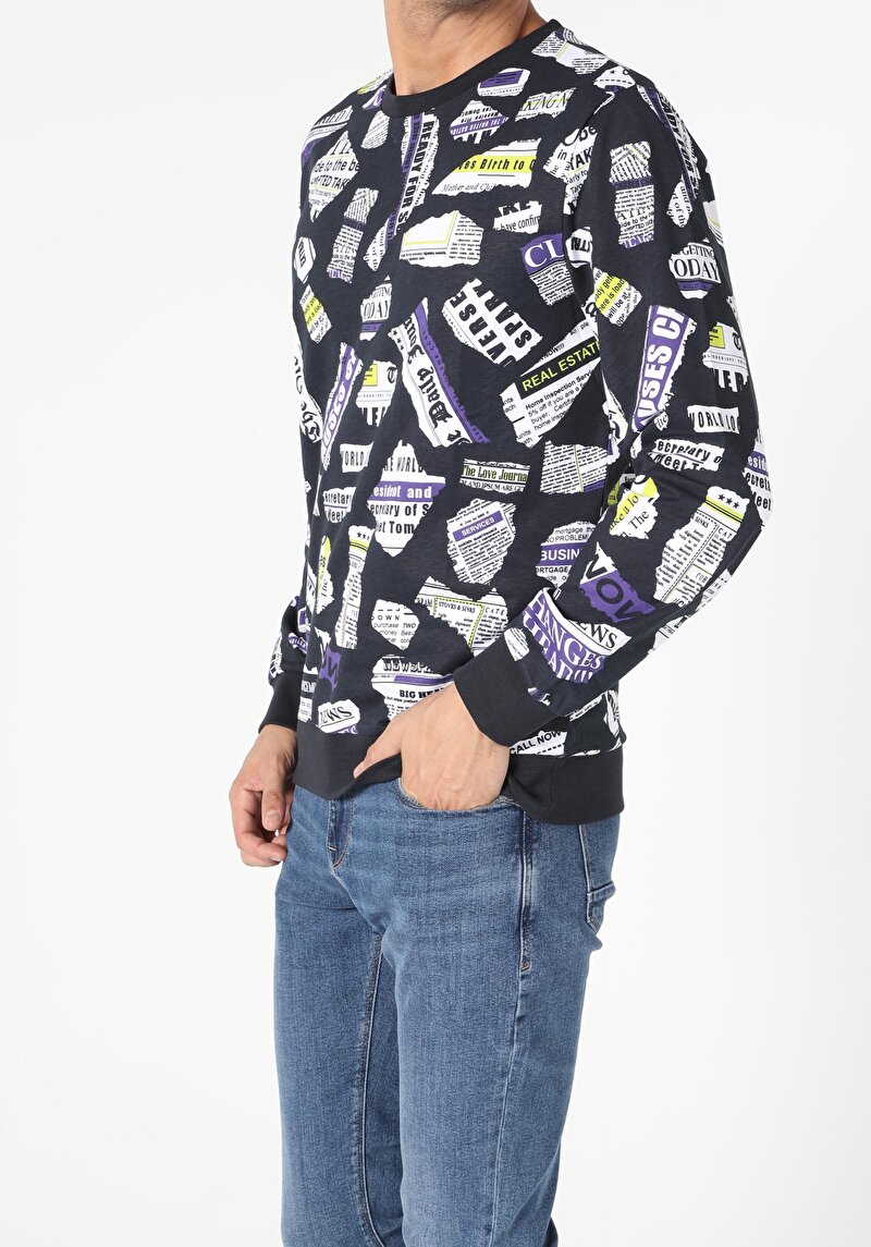 Regular Fit Erkek Lacivert Sweatshirt