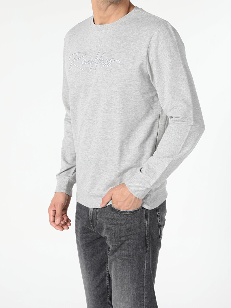 Regular Fit Erkek Gri Sweatshirt