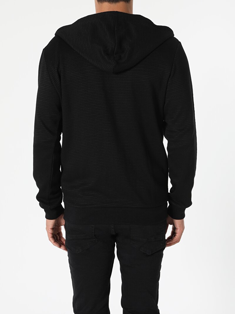 Regular Fit Erkek Siyah Örme Ceket