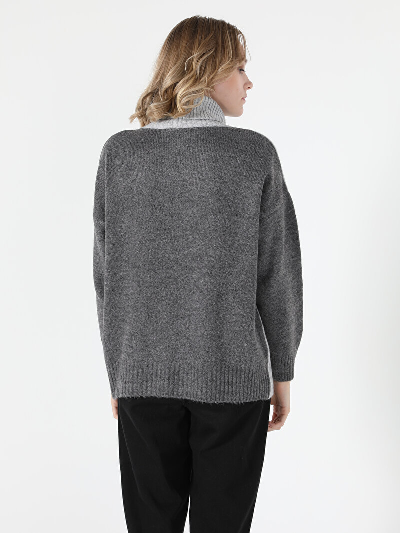 Comfort Fit Bisiklet Yaka Kadın Kazak