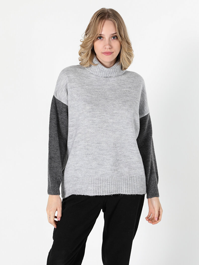 Comfort Fit Bisiklet Yaka Kadın Kazak