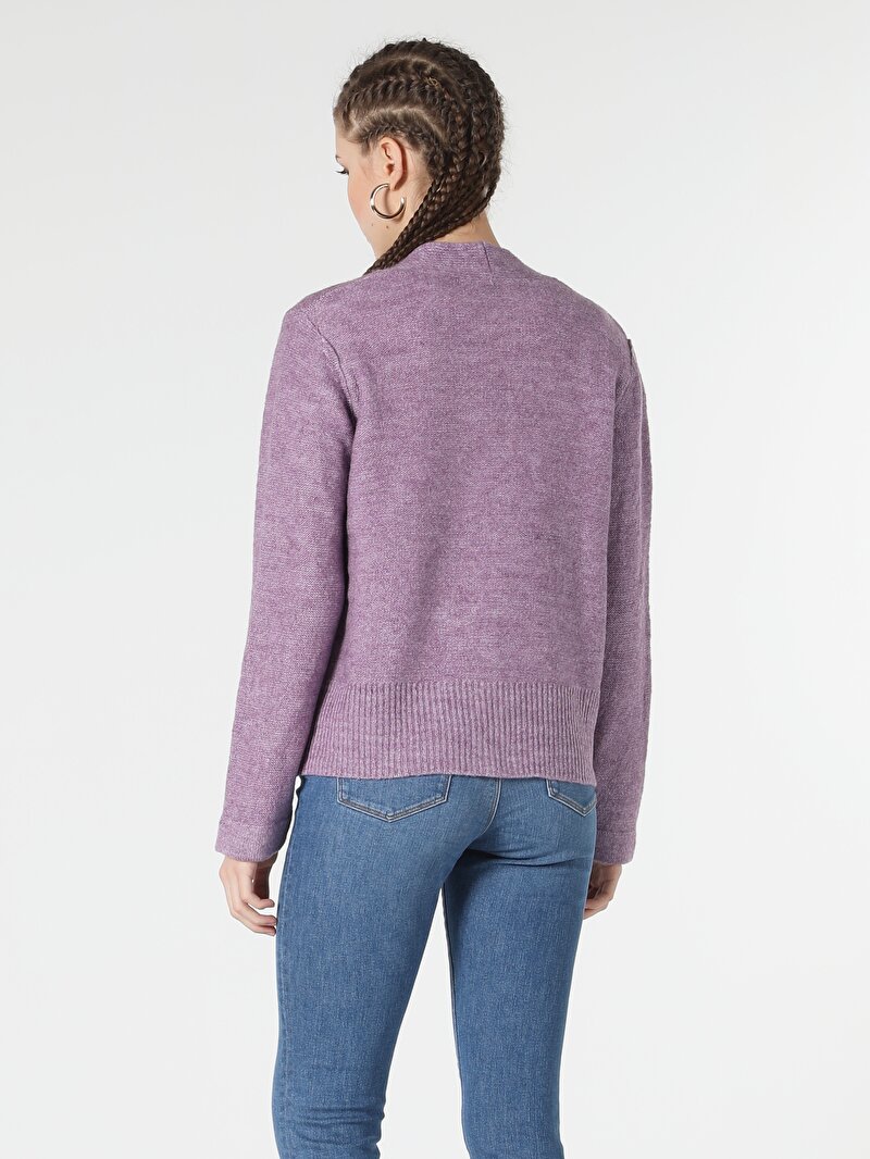 Regular Fit Kadın Mor Hırka