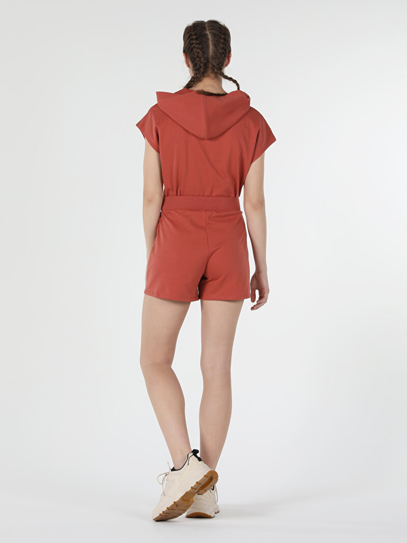 Regular Fit Orta Bel Kadın Kahverengi Şort