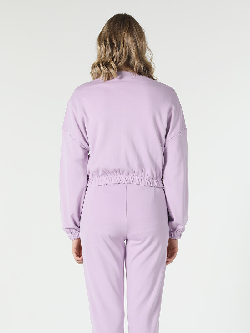 Regular Fit Fermuarlı Astarsız Kadın Mor Ceket