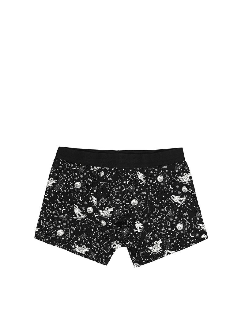 Modern Fit  Erkek Siyah Boxer