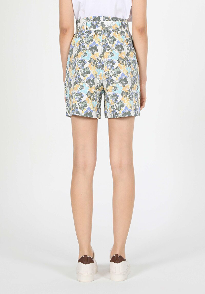 Regular Fit Yüksek Bel Kadın Çok Renkli Şort