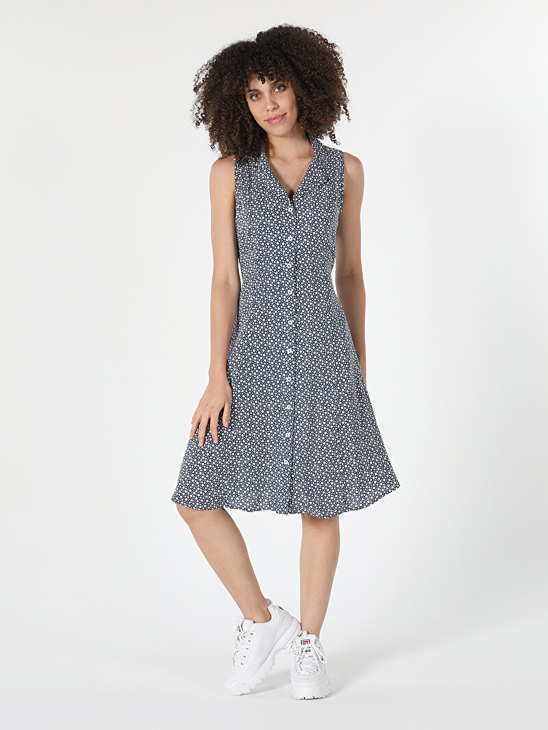 Slim Fit  Kadın Lacivert  Elbise