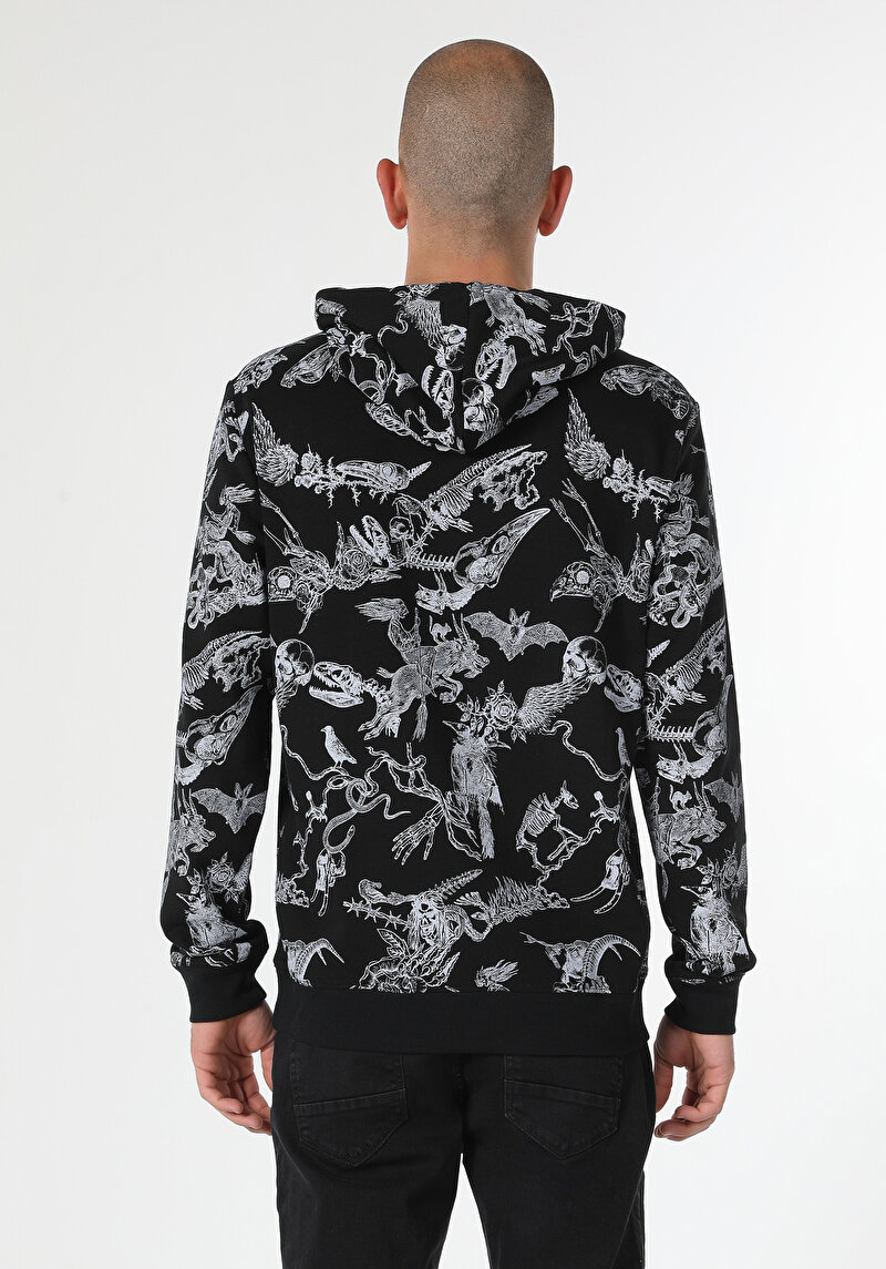 Regular Fit Erkek Siyah Sweatshirt