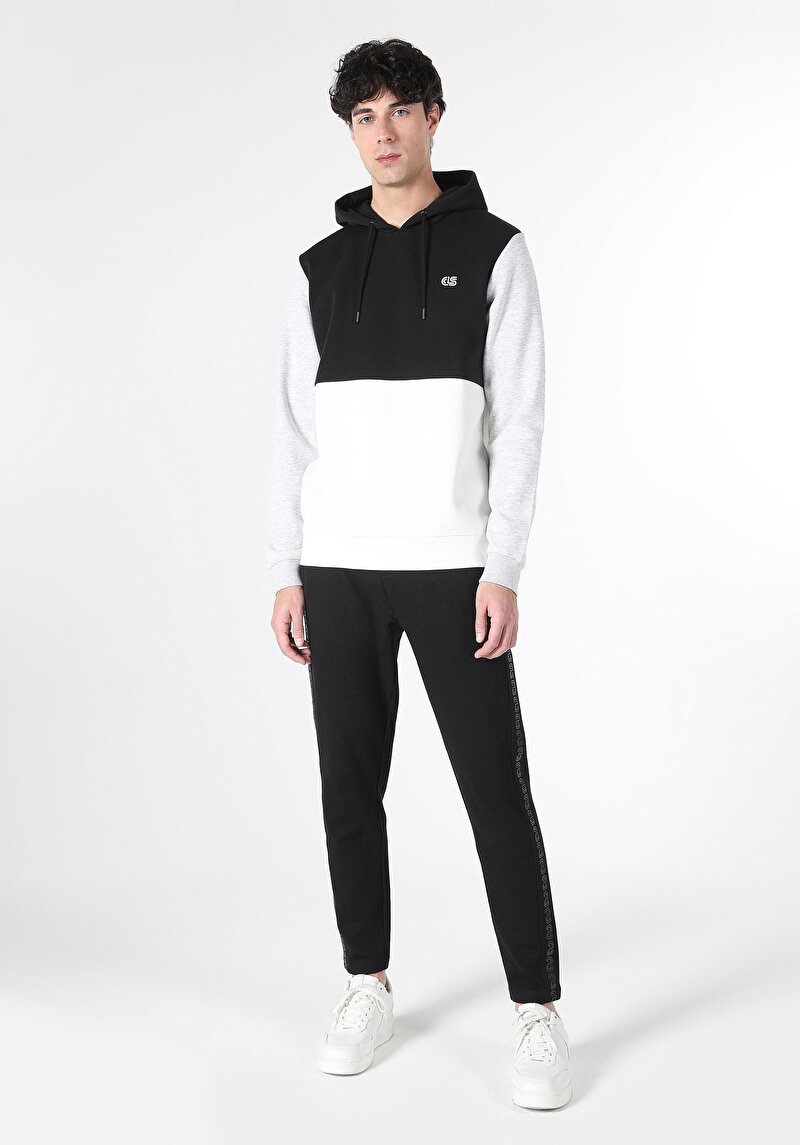 Regular Fit Erkek Siyah Sweatshirt