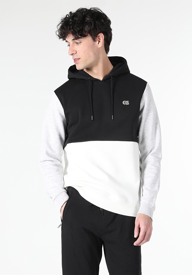 Regular Fit Erkek Siyah Sweatshirt