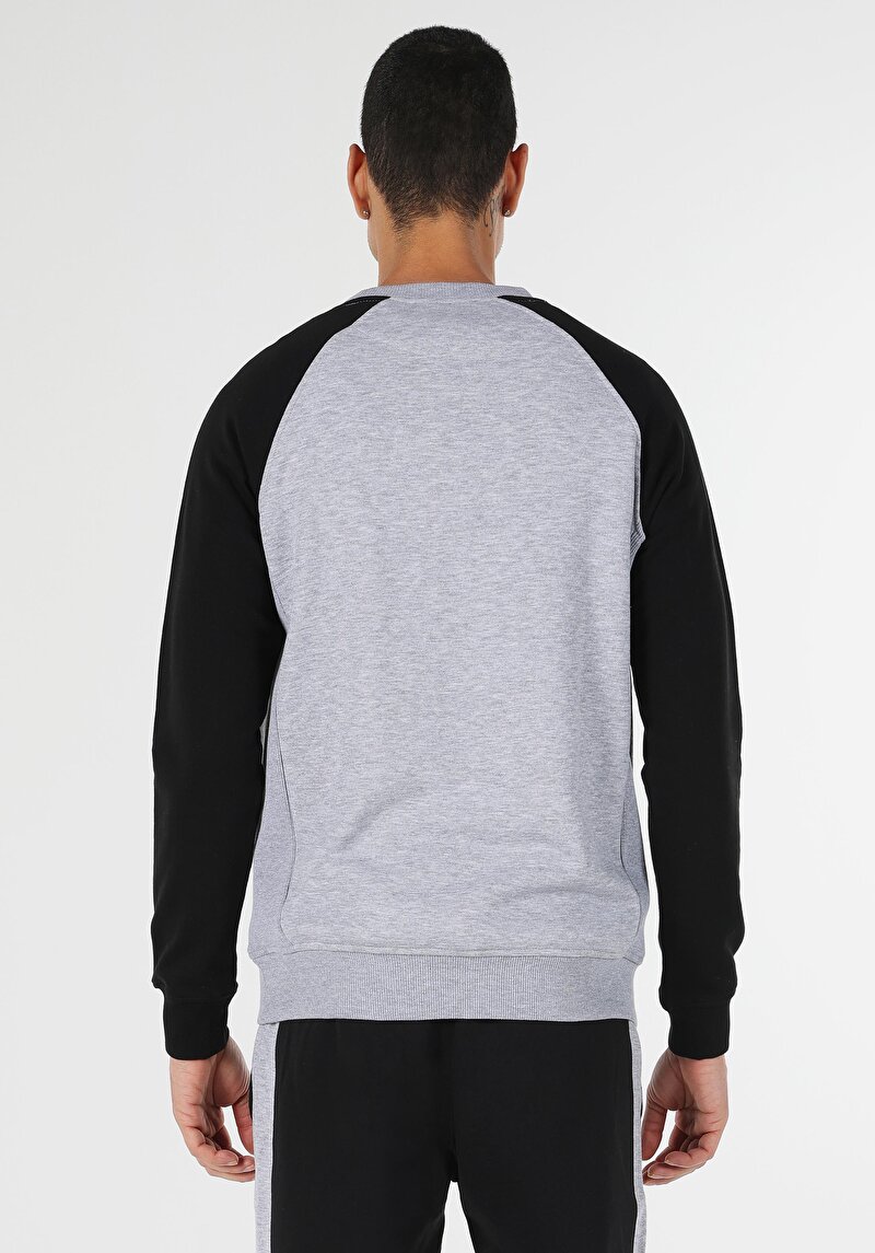 Slim Fit Erkek Gri Sweatshirt