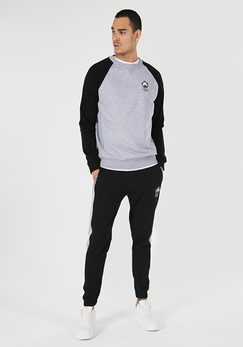 Slim Fit Erkek Gri Sweatshirt