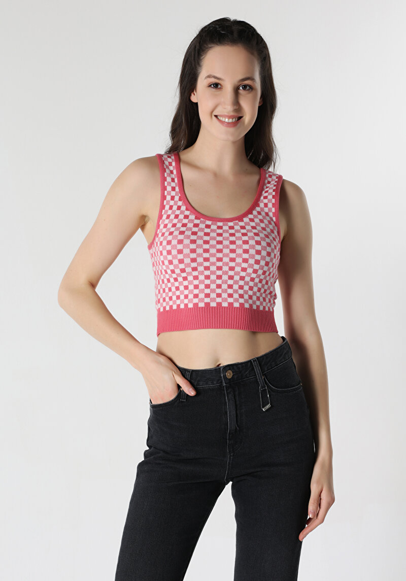 Slim Fit Kadın Pembe Atlet