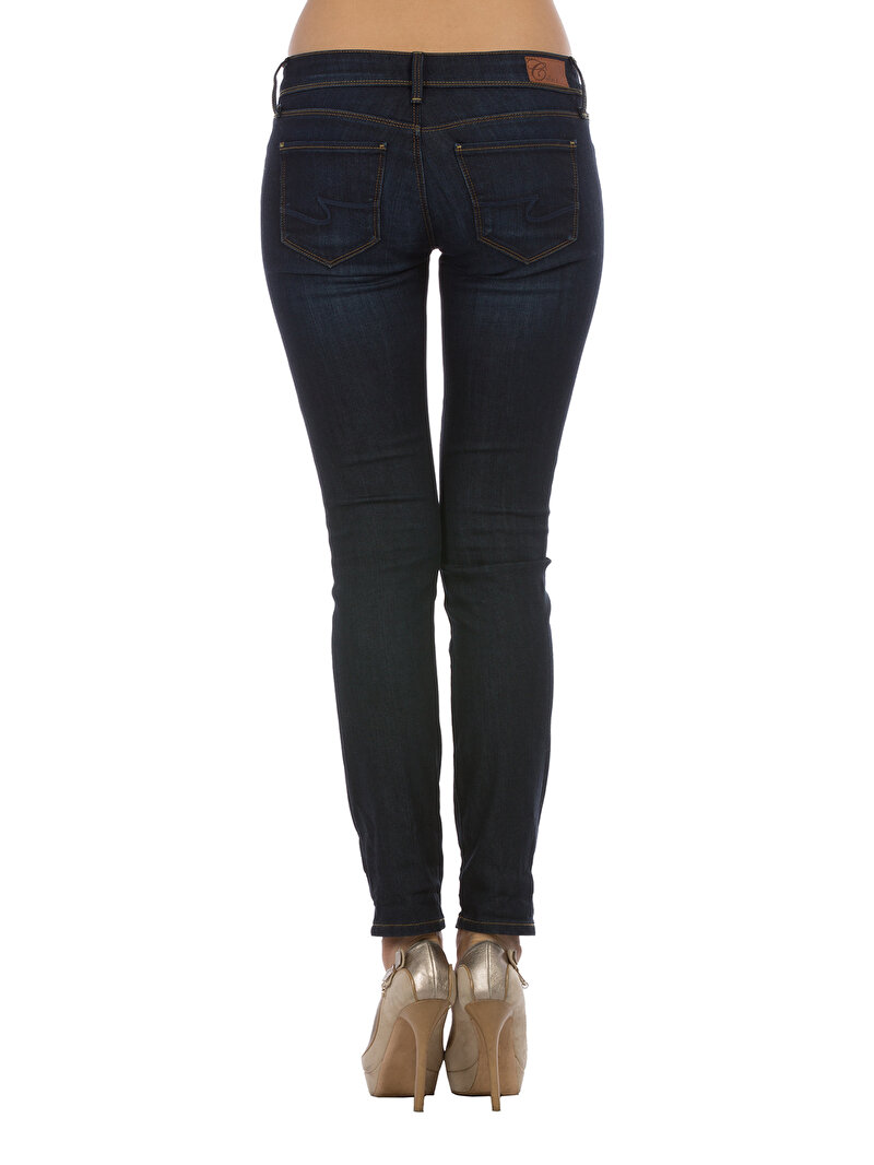 Super Slim Fit Süper Düşük Bel Dar Paça Kadın Siyah Jean Pantolon