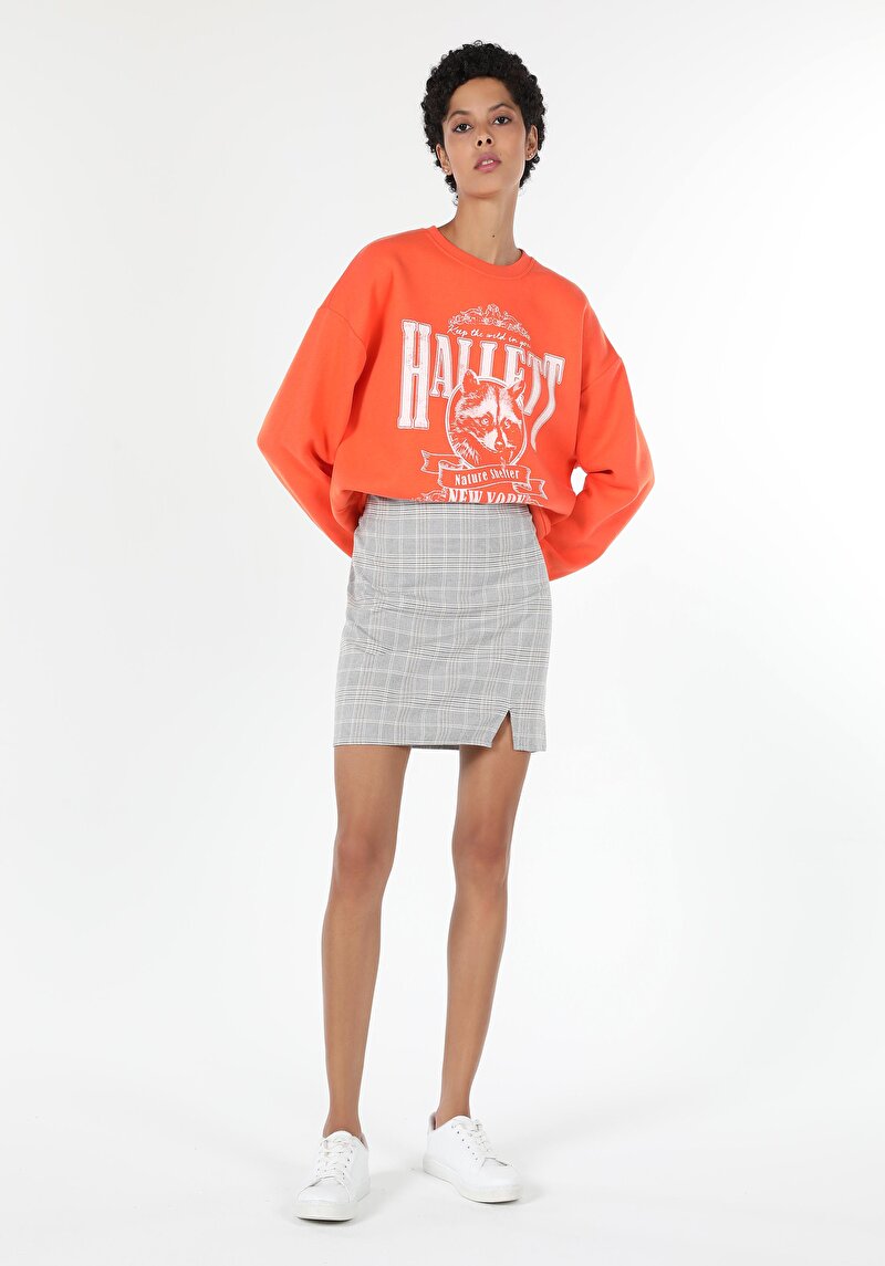 Mini Kadın Gri Etek