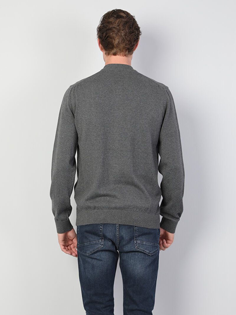 Regular Fit   Erkek Gri Hırka Cl1045579