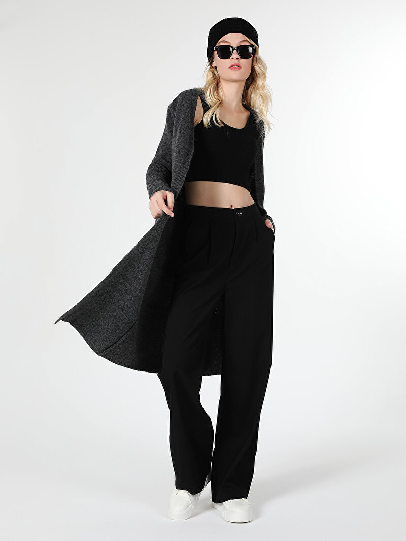 Regular Fit   Kadın Antrasit Hırka