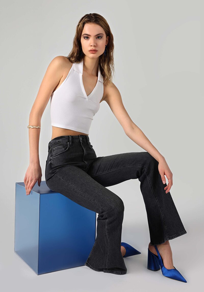 Slim Fit Kadın Beyaz Atlet