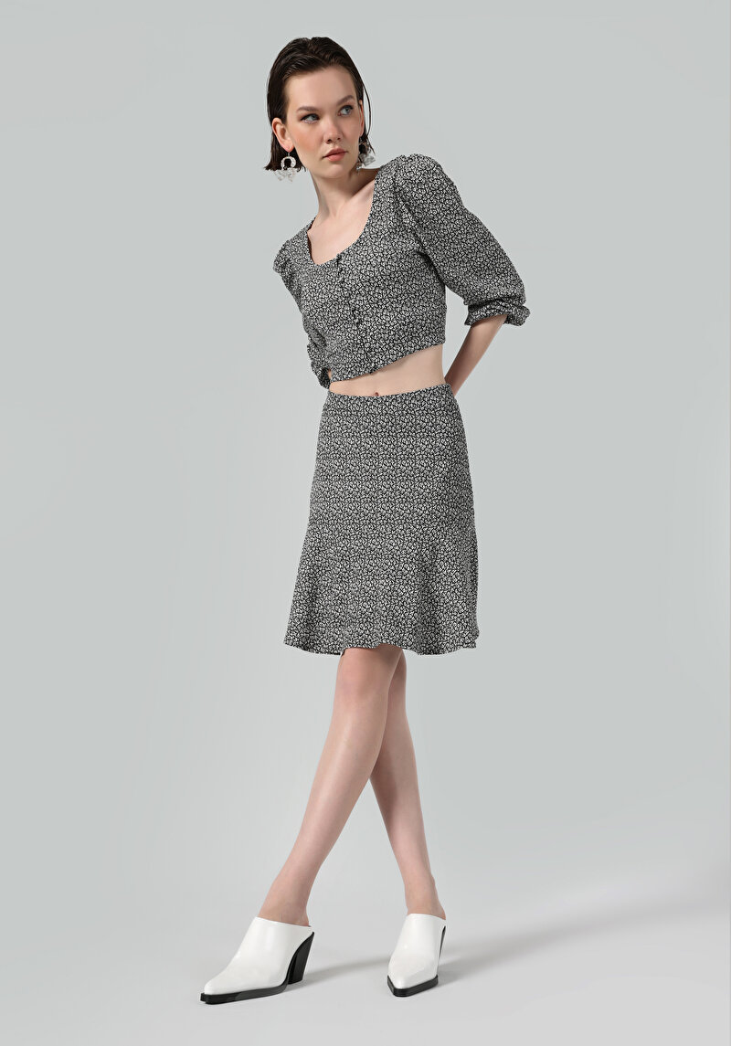 Regular Fit Kadın Siyah Etek