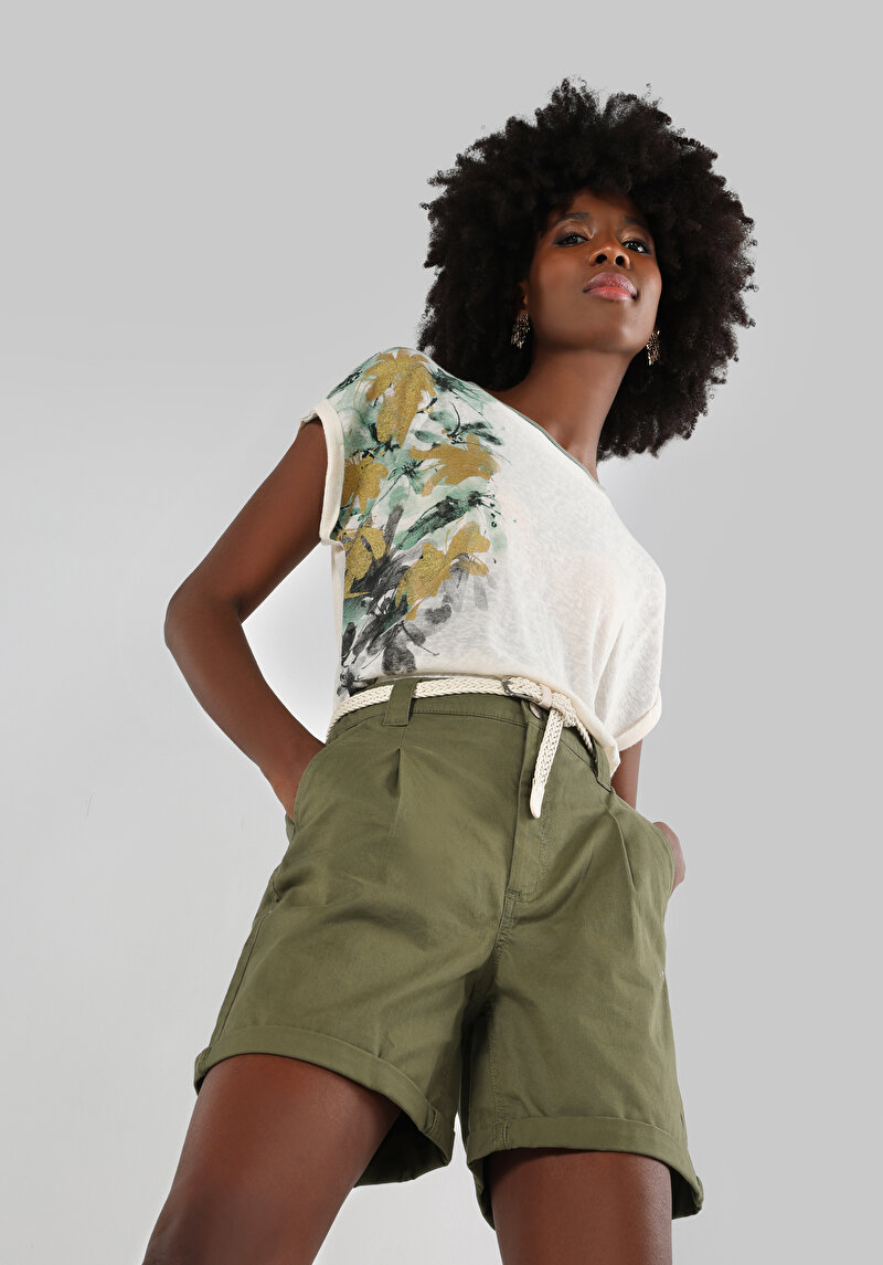 Regular Fit Yuvarlak Yaka Kadın Beyaz Kısa Kol Tişört