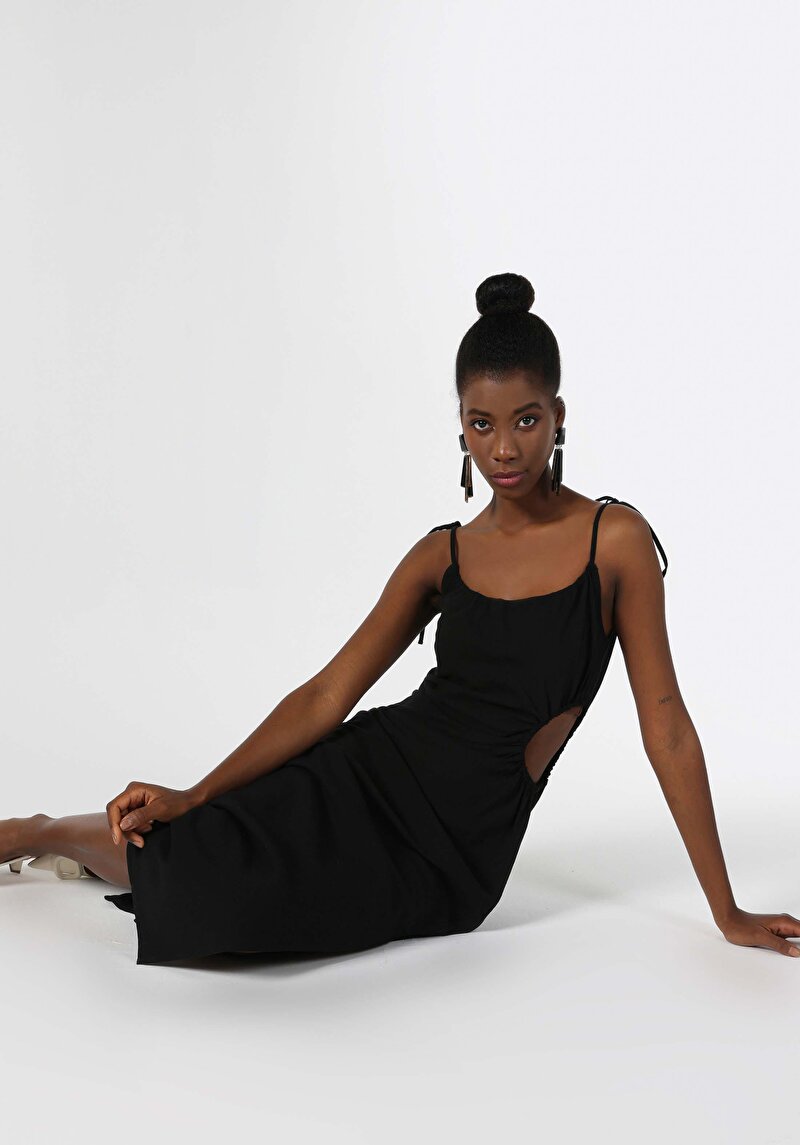 Slim Fit Kadın Siyah Elbise