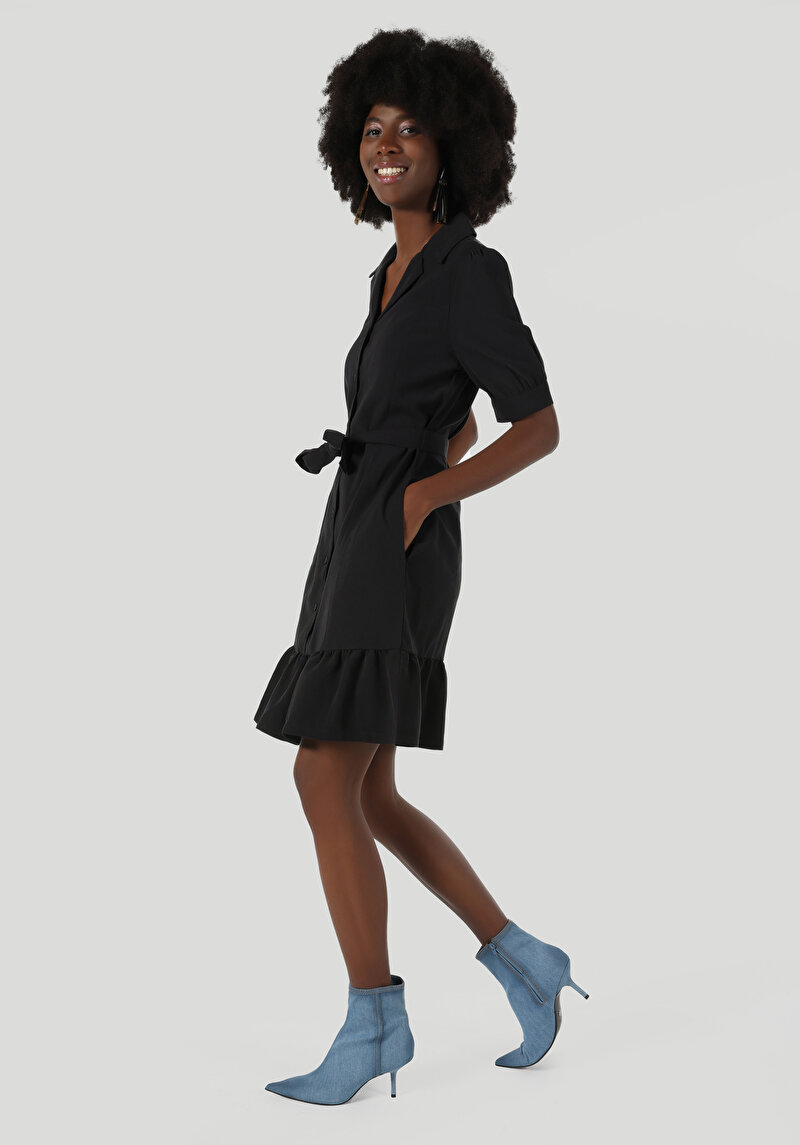 Regular Fit Kadın Siyah Elbise