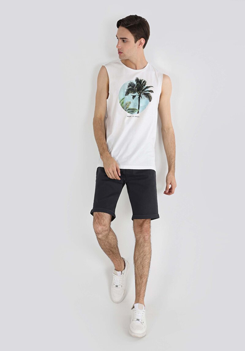 Regular Fit Erkek Beyaz Atlet