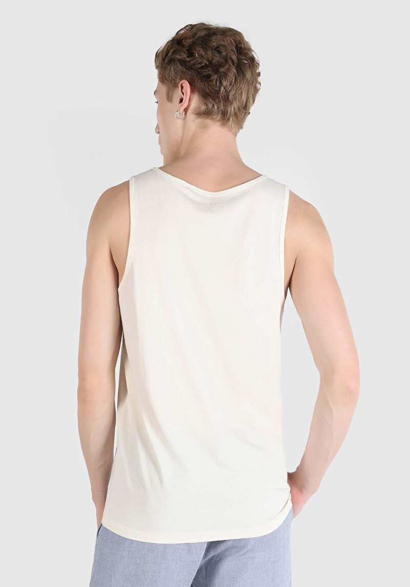 Regular Fit Erkek Ekru Atlet