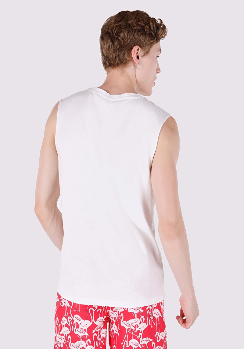 Regular Fit Erkek Beyaz Atlet