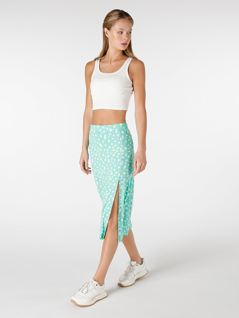 Slim Fit Kadın Çok Renkli Etek