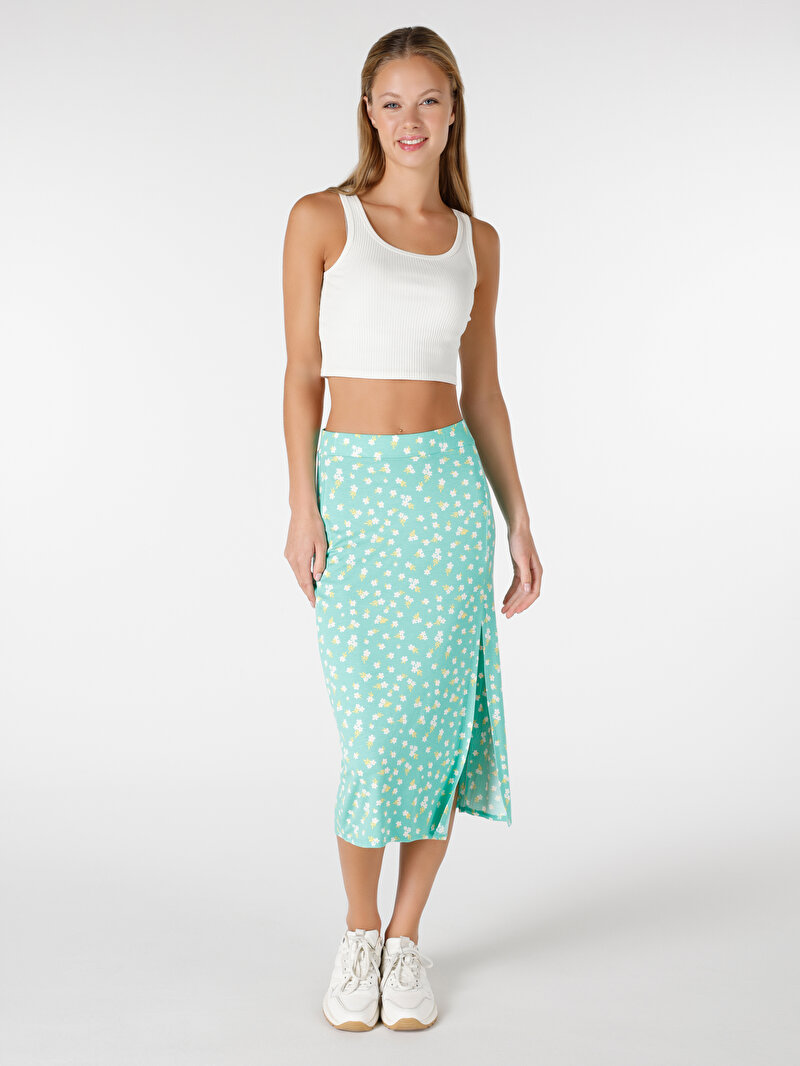 Slim Fit Kadın Çok Renkli Etek